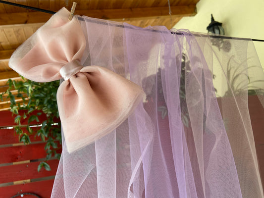 Peach organza bow