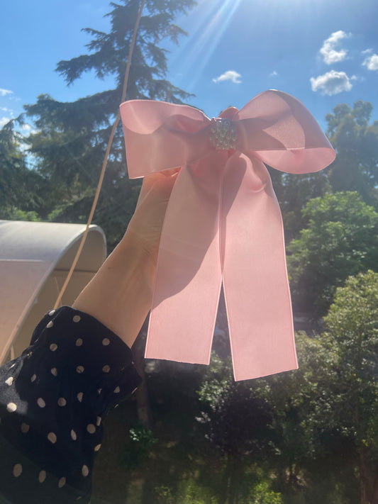 Pink studded bow