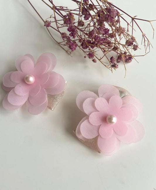 Pink Flower hair clip